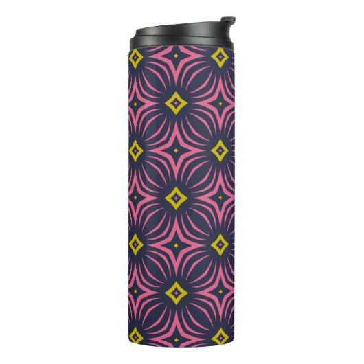 Infinity Star - Marineblauw en Roze Thermosbeker (Gedraaid links)