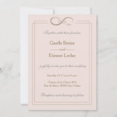 Infinity Symbol Blush Pink Grey Wedding Kaart (Voorkant)