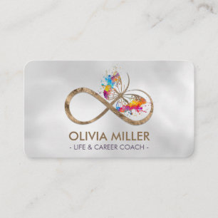 Infinity Symbol Butterfly Color Splatter Visitekaartje