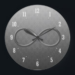 Infinity Symbol Damask background Wall Clock Grote Klok<br><div class="desc">Science Rules!
 Infinity Symbol design - great for students,  mathematicians,  math/science teachers,  professors,  researchers or for all you scientist types out there!</div>