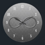 Infinity Symbol Damask background Wall Clock Grote Klok<br><div class="desc">Science Rules!
 Infinity Symbol design - great for students,  mathematicians,  math/science teachers,  professors,  researchers or for all you scientist types out there!</div>