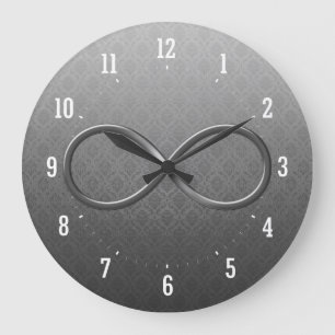 Infinity Symbol Damask background Wall Clock Grote Klok
