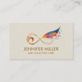 Infinity Symbol Feather - Kleursplaatster Visitekaartje (Voorkant)