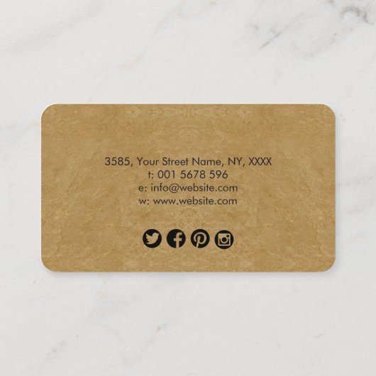 Infinity Symbol Feather - Line Art Visitekaartje (Achterkant)