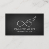 Infinity Symbol Feather - Line Art Visitekaartje (Voorkant)