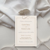 Infinity Symbol Monogram Champagne White Wedding Kaart