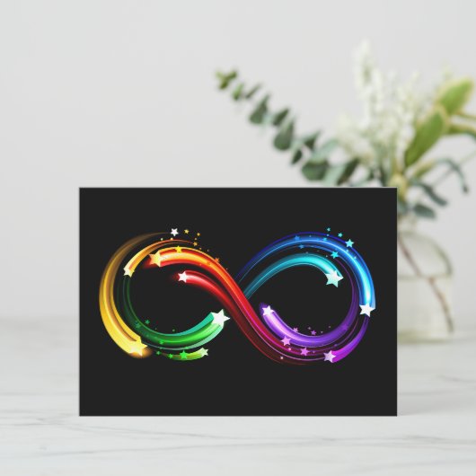 Infinity symbol of rainbow comets bedankkaart (Staand voorkant)