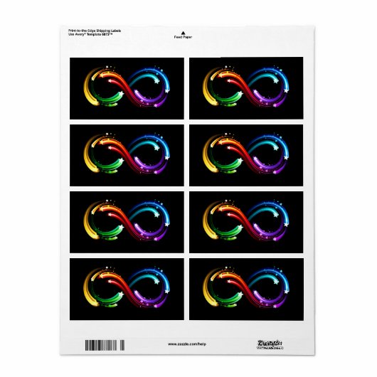 Infinity symbol of rainbow comets etiket (Full Sheet)