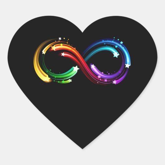 Infinity symbol of rainbow comets hart sticker (Voorkant)