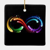 Infinity symbol of rainbow comets keramisch ornament (Achterkant)
