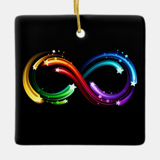 Infinity symbol of rainbow comets keramisch ornament (Voorkant)