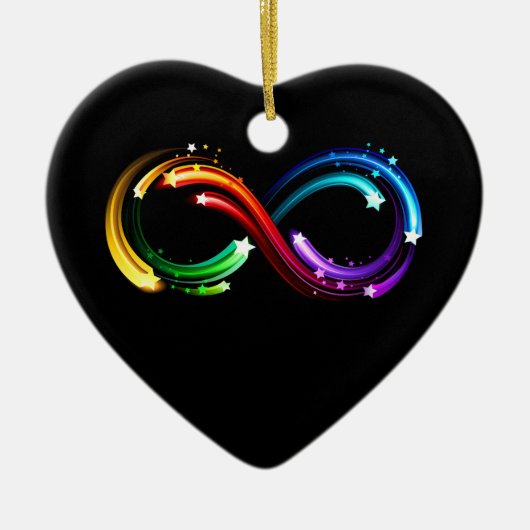 Infinity symbol of rainbow comets keramisch ornament (Voorkant)