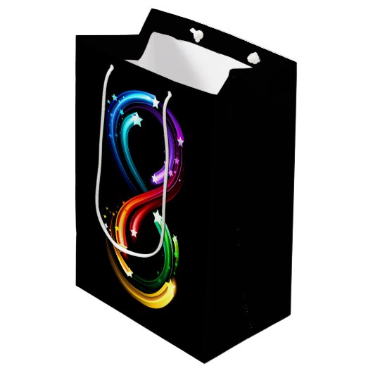Infinity symbol of rainbow comets medium cadeauzakje (Voorkant Gekanteld)