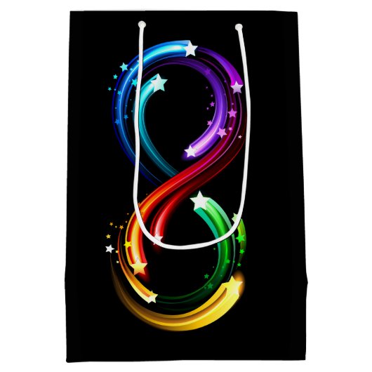 Infinity symbol of rainbow comets medium cadeauzakje (Achterkant)