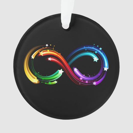 Infinity symbol of rainbow comets ornament (voorkant)