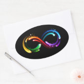 Infinity symbol of rainbow comets ovale sticker (Envelop)