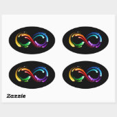 Infinity symbol of rainbow comets ovale sticker (Vel)