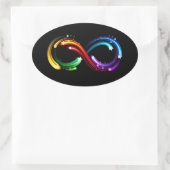 Infinity symbol of rainbow comets ovale sticker (Tas)