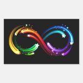 Infinity symbol of rainbow comets rechthoekige sticker (Voorkant)