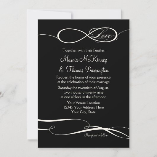 Infinity Symbol Sign Infinite Love Weddings Scroll Kaart (Achterkant)