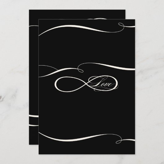Infinity Symbol Sign Infinite Love Weddings Scroll Kaart (Voorkant / Achterkant)