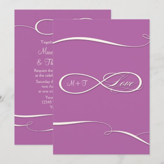 Infinity Symbol Sign Infinite Love Weddings Scroll Kaart (Voorkant / Achterkant)