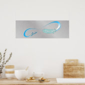 Infinity Symbol with Love and Feather Poster (Keuken)