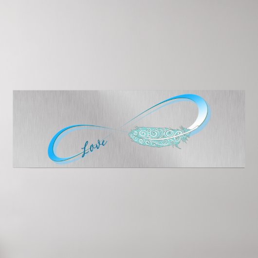 Infinity Symbol with Love and Feather Poster (Voorkant)