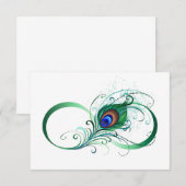 Infinity Symbol with Peacock Feather Aankondiging (Voorkant / Achterkant)