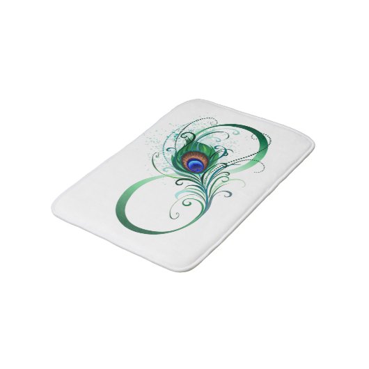 Infinity Symbol with Peacock Feather Badmat (Gekanteld)