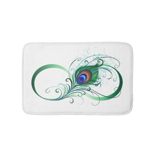 Infinity Symbol with Peacock Feather Badmat (Voorkant)