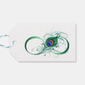 Infinity Symbol with Peacock Feather Cadeaulabel (Achterkant Horizontaal)