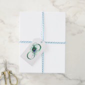 Infinity Symbol with Peacock Feather Cadeaulabel (Met Touw)