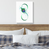 Infinity Symbol with Peacock Feather Canvas Afdruk (Insitu (Slaapkamer))