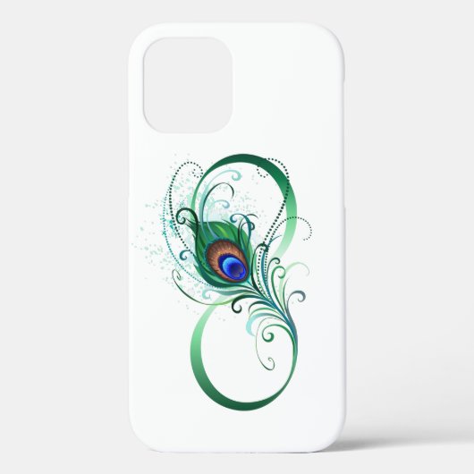 Infinity Symbol with Peacock Feather Case-Mate iPhone Case (Achterkant)