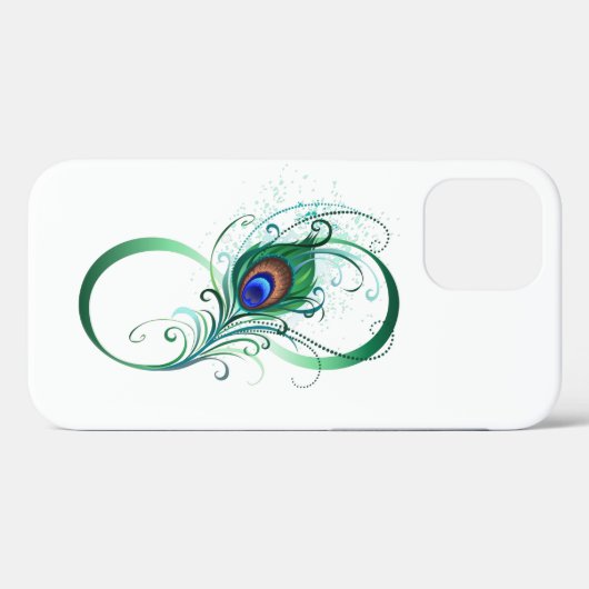 Infinity Symbol with Peacock Feather Case-Mate iPhone Case (Achterkant (horizontaal))