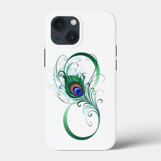 Infinity Symbol with Peacock Feather Case-Mate iPhone Case (Achterkant)