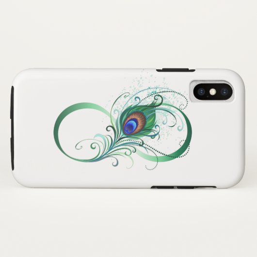 Infinity Symbol with Peacock Feather Case-Mate iPhone Case (Achterkant (horizontaal))