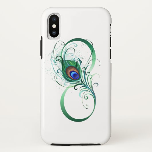Infinity Symbol with Peacock Feather Case-Mate iPhone Case (Achterkant)