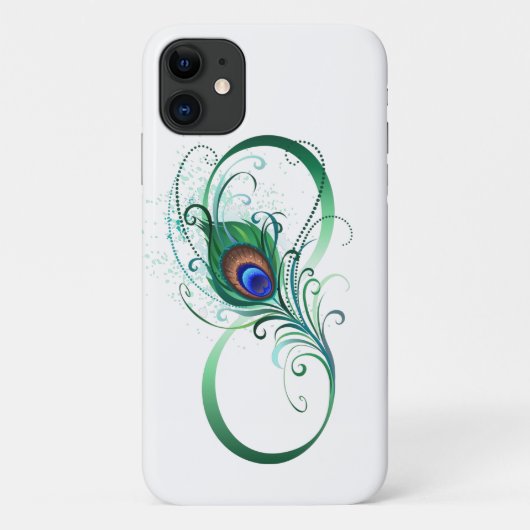 Infinity Symbol with Peacock Feather Case-Mate iPhone Case (Achterkant)