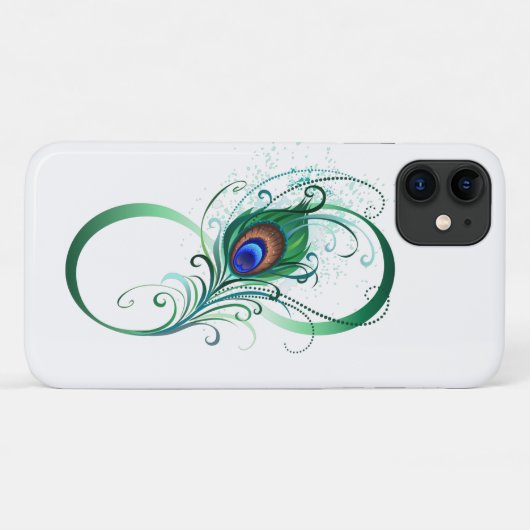 Infinity Symbol with Peacock Feather Case-Mate iPhone Case (Achterkant (horizontaal))