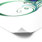 Infinity Symbol with Peacock Feather Foto Afdruk (Hoek)