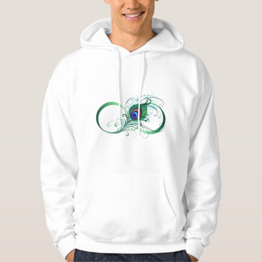 Infinity Symbol with Peacock Feather Hoodie (Voorkant)