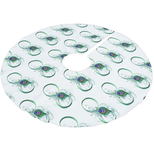 Infinity Symbol with Peacock Feather Kerstboom Rok (Gekanteld)