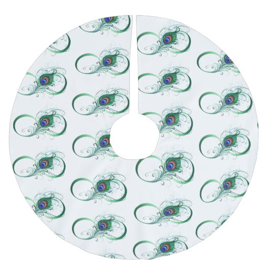 Infinity Symbol with Peacock Feather Kerstboom Rok (Voorkant)