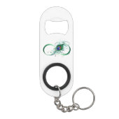 Infinity Symbol with Peacock Feather Mini Flessenopener (Achterkant)