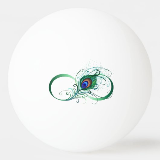 Infinity Symbol with Peacock Feather Pingpongbal (Voorkant)