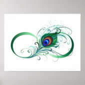 Infinity Symbol with Peacock Feather Poster (Voorkant)