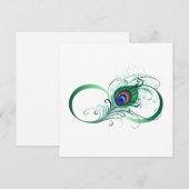 Infinity Symbol with Peacock Feather Save The Date (Voorkant / Achterkant)