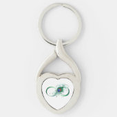 Infinity Symbol with Peacock Feather Sleutelhanger (Voorkant)